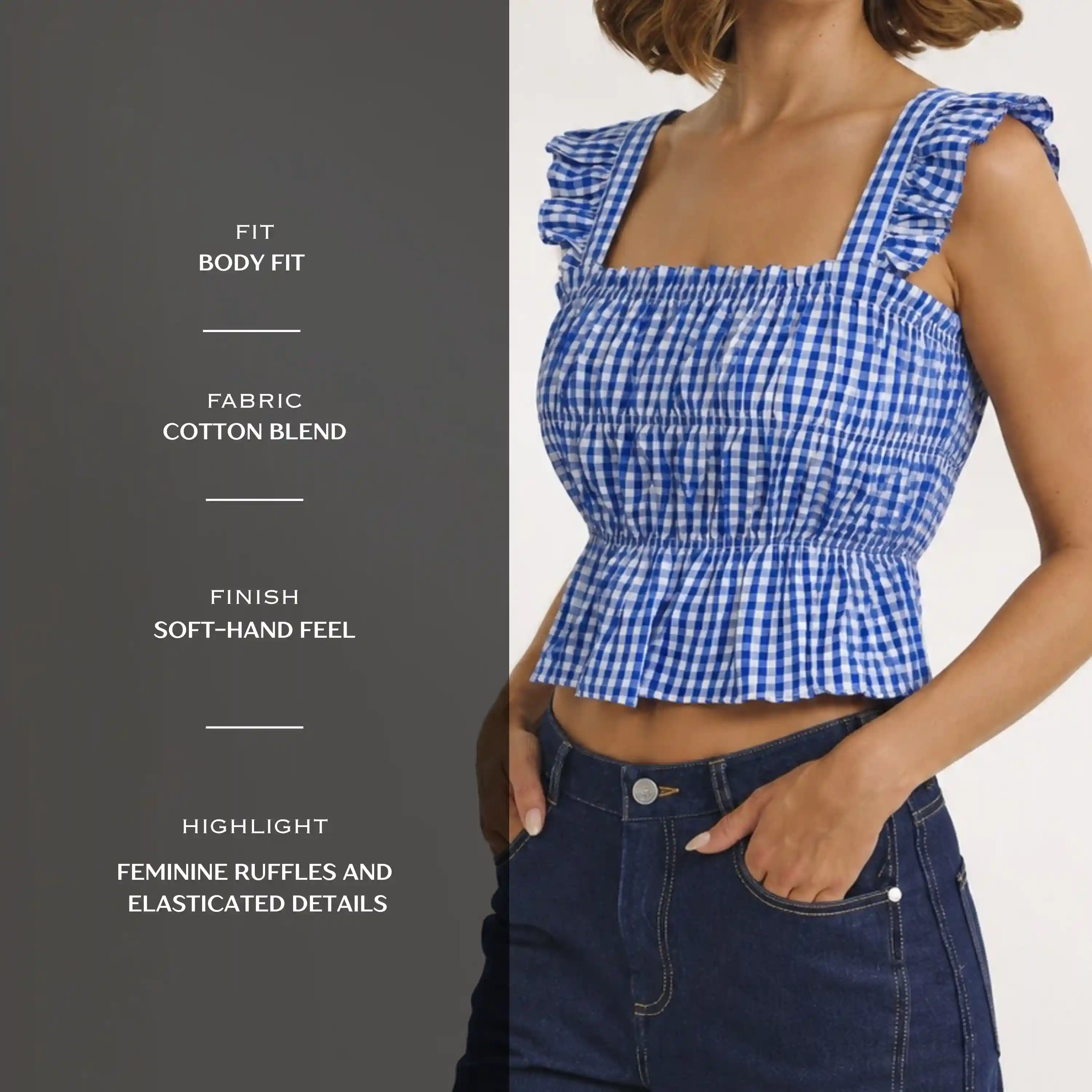 Bluebell Checked Top — alternate view